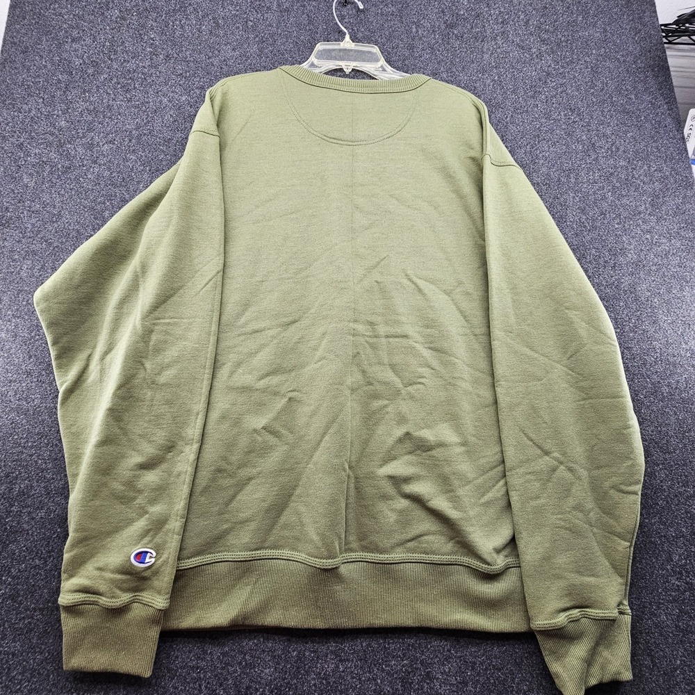 Champion Men's Powerblend Fleece Crew Neck Sweatshirt Color Olive Green Xl - Picture 8 of 9